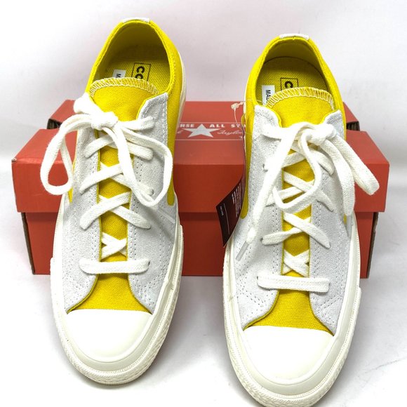 💖MEGA SALE💖Converse CHUCK 70 Low Yellow Egret Suede Shoes Women's 5.5 168609C - Picture 3 of 13